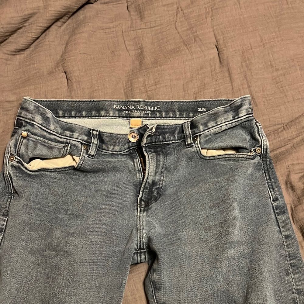Banana republic the traveler jeans.  32x30